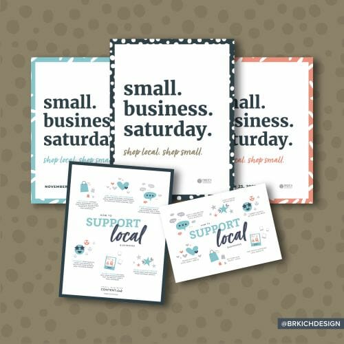 Small Business Saturday posters and postcards