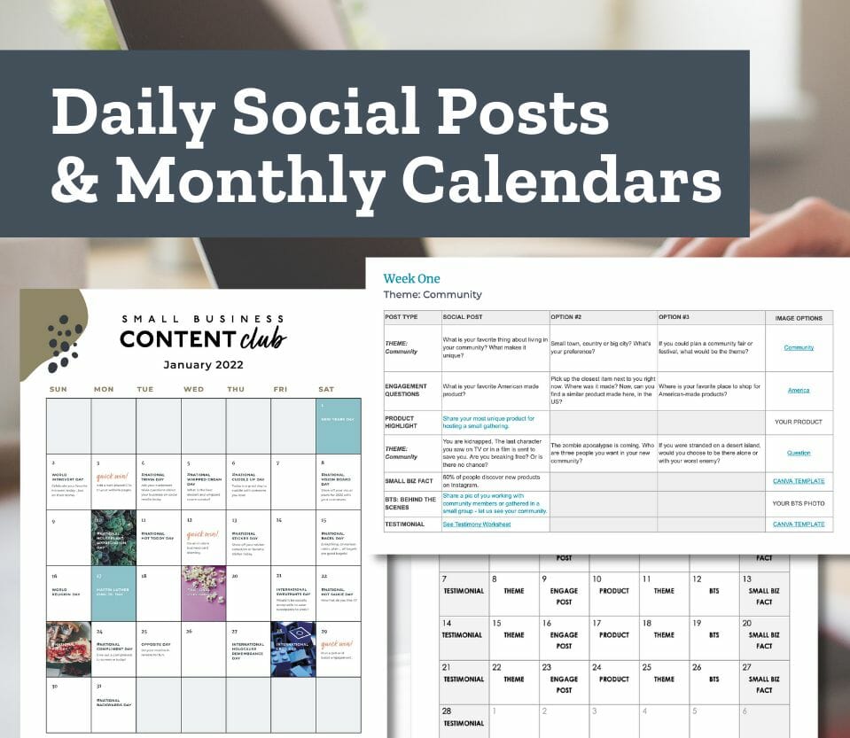 Small Business Content Club - social posts written for you!