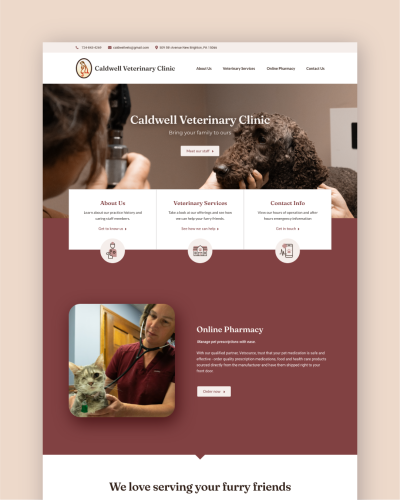 Quick Launch Website - Caldwell Veterinary - Client Site
