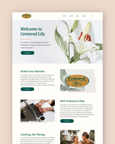 Quick Launch Website - Centered Lily - Client Site