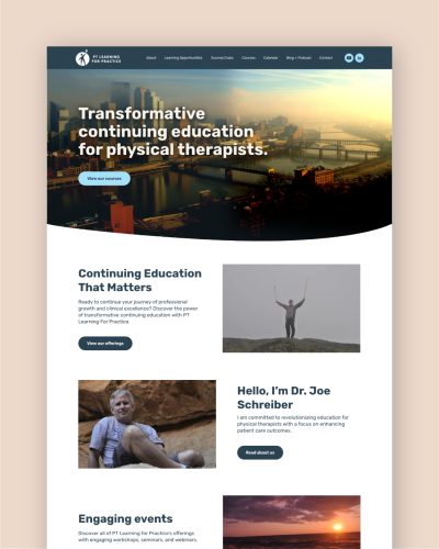 Quick Launch Website - PT Learning for Practice - Client Site