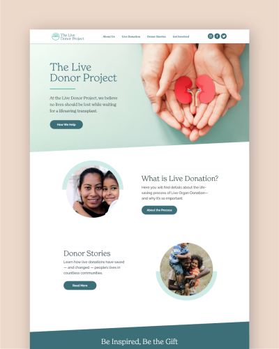 Quick Launch Website - The Live Donor Project - Client Site
