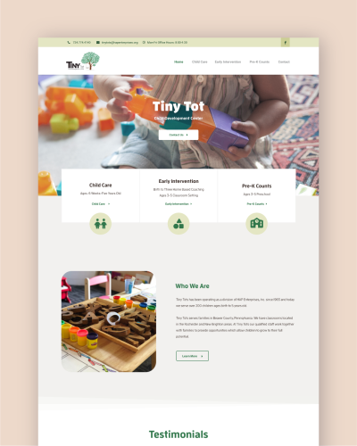 Quick Launch Website - Tiny Tot- Client Site